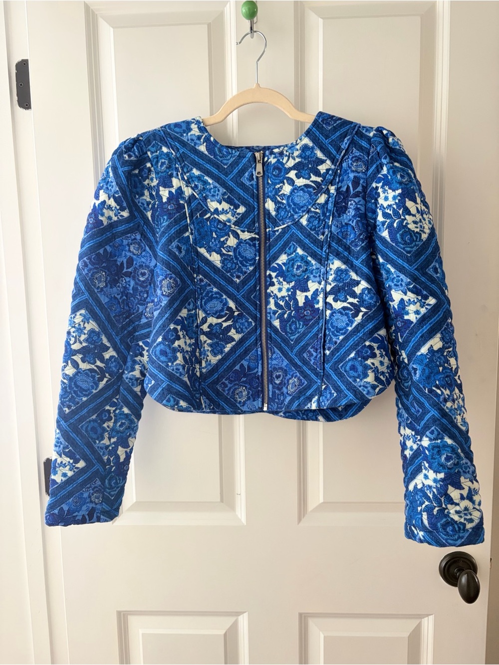 7 For All Mankind Quilted Puff Sleeve Jacket, Size L